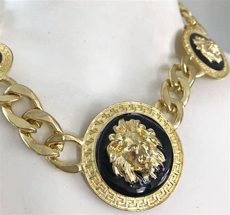 versace necklace - womens|authentic Versace lion necklace.